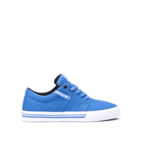 Supra Kids STACKS II VULC Blue/White Low Top Shoes | CA-25543